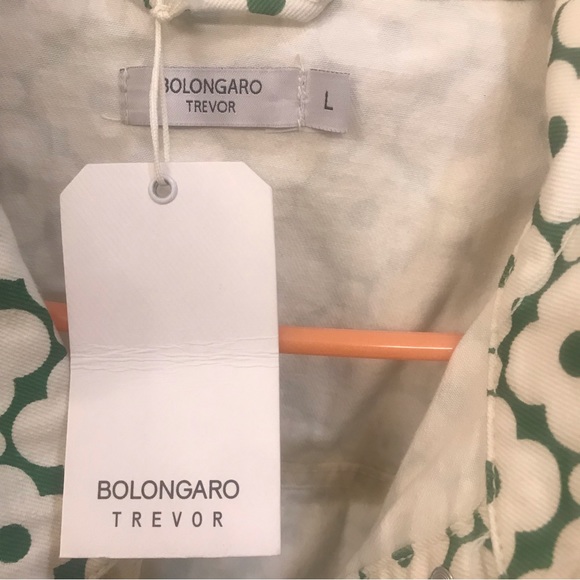 NWT! Bolongaro Oversize Sierra Printed Denim Jacket in Green and White Size L✨ - Picture 5 of 6